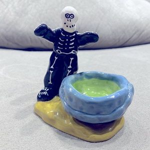 Vintage Pacific Giftware Rol Russell Halloween Mr. Skeleton Cool Candle Holder !